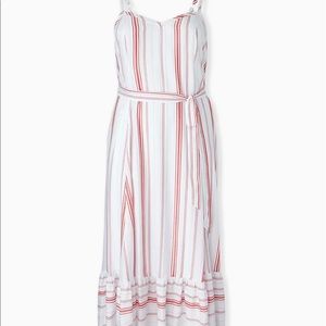COPY - Torrid Red & White Stripe Shirred Hem Maxi Dress